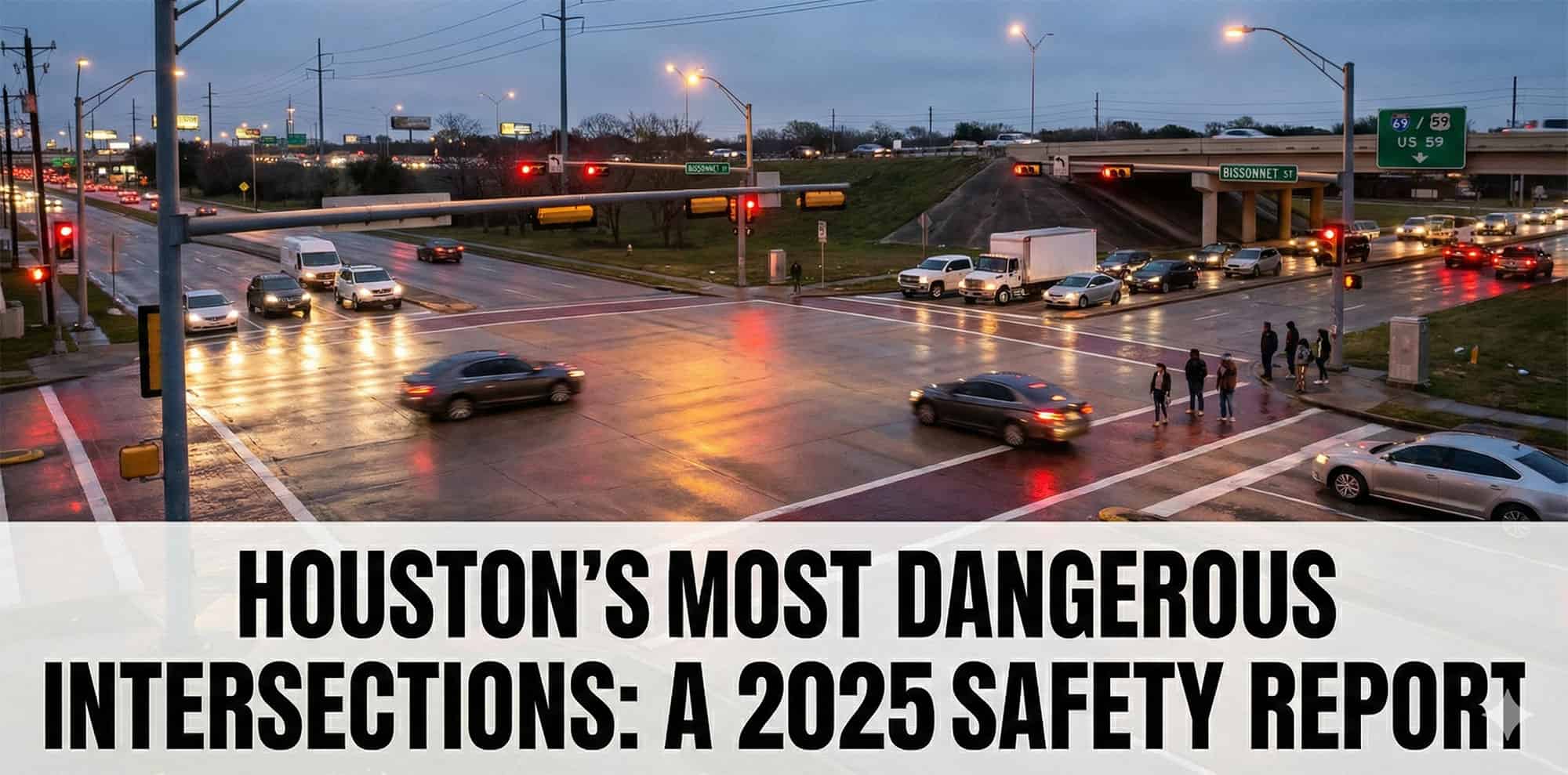 AI generated image of Houston traffic at dangerous intersection