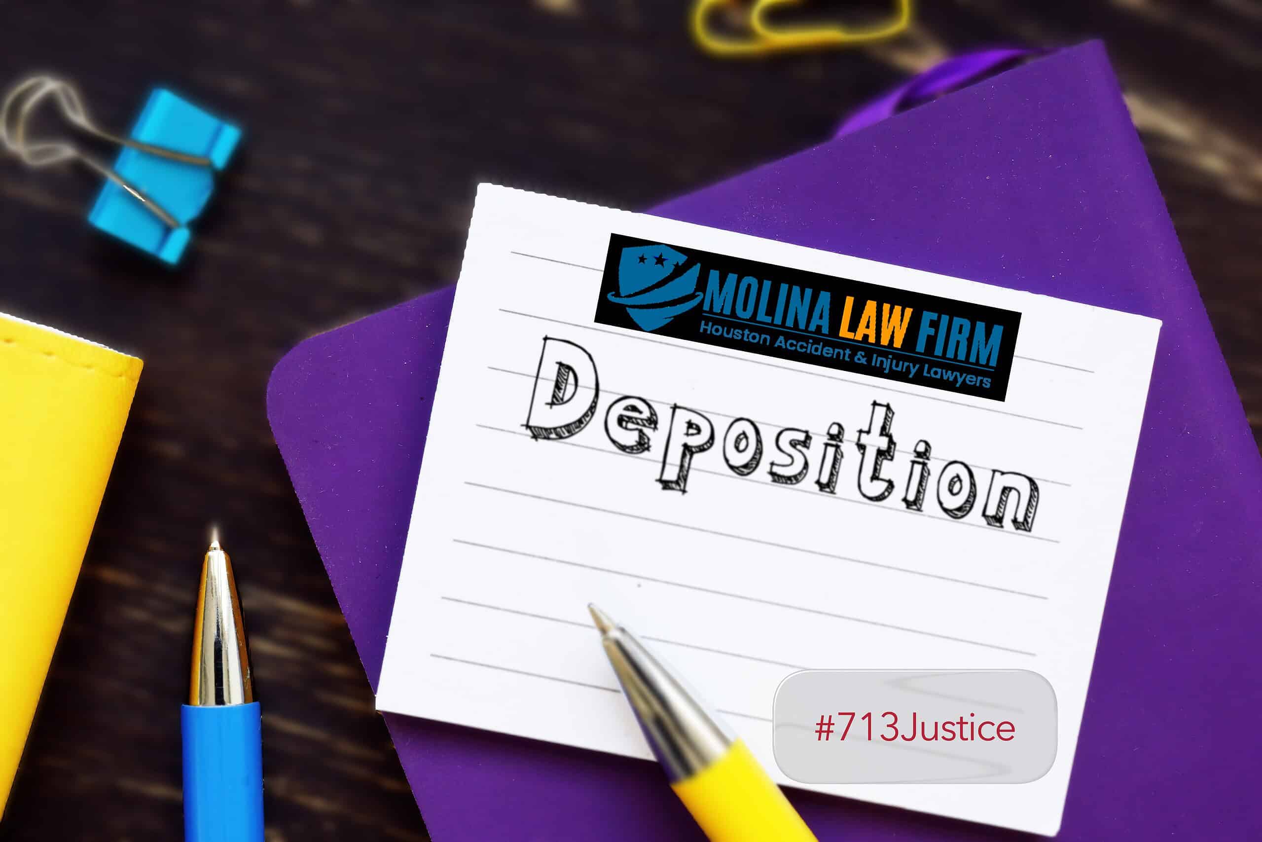Deposition on a paper Pad with Molina Law Firm