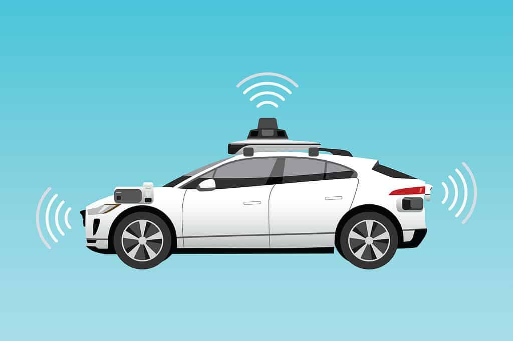 graphic of a self-driving autonomous car