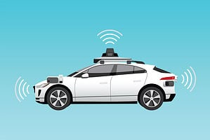 graphic of a self-driving autonomous car